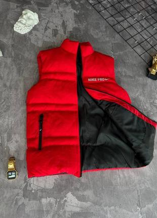 Мужская жилетка nike на весну в красном цвете premium качества, стильная и удобная жилетка на каждый день эту3 фото