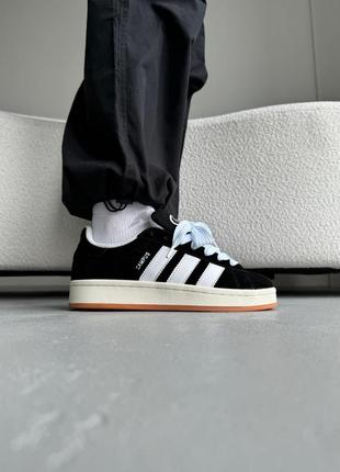 Жіночі кросівки adidas nizza campus black white адідас кампус чорного з білим кольорів