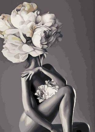 Картина за номерами "дівчина квітка" 40х50 см
