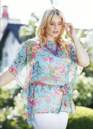 Шифонова блузка -туніка на трикотажній майці