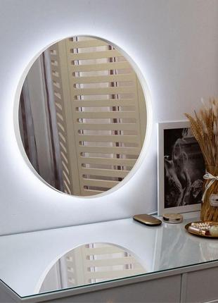 Зеркало настенное круглое 100 см с подсветкой в металической раме. зеркала для прихожей, гостиной, дома лофт