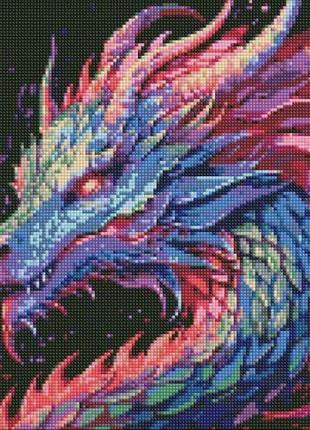 Алмазна мозаїка "барвистий дракон" 40х40 см