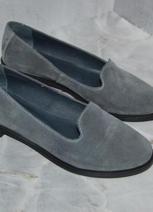 Женские балетки серые замшевые натуральная кожа замша за цвета 36-43р