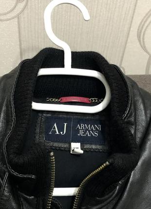 Шкіряна куртка armani jeans s-m оригінал3 фото