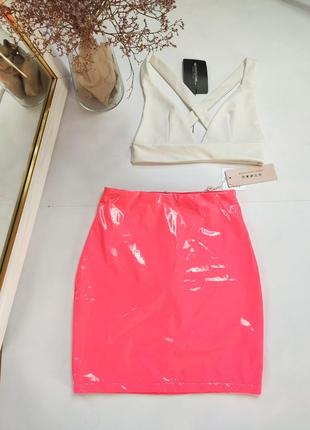 Шикарная лаковая юбка