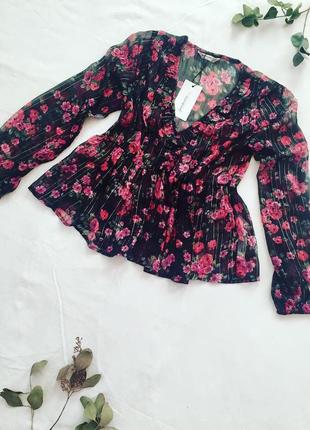Блузка прозрачная с цветами  stradivarius1 фото