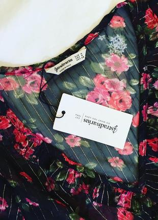 Блузка прозрачная с цветами  stradivarius2 фото