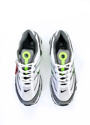 Кроссовки мужские nike supreme shox ride бело-серо-зеленые4 фото