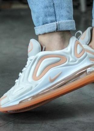 Nike air max white/orange кроссовки