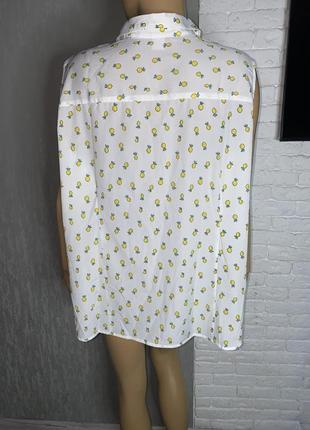 Летняя блузка блузка в принт лимоны очень большого размера батал индия, xxxl 62р2 фото