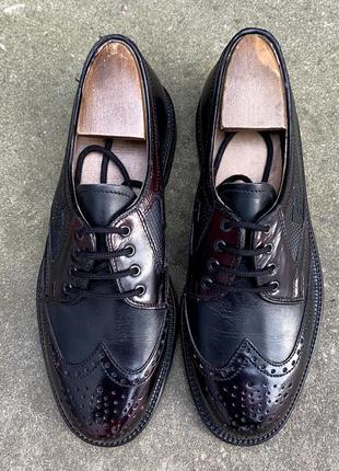Rrcolection р 40-41 новые кожаные броги двухцветные мужские черные туфли оксфорды кожа мужественный туфлы2 фото
