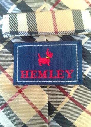 Брендовий шовковий галстук в клітку hemley6 фото