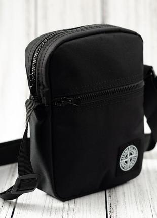 Сумка черная stone island / мужская спортивная сумка через плечо стон айленд / сумка stone island2 фото