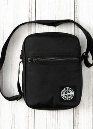 Сумка черная stone island / мужская спортивная сумка через плечо стон айленд / сумка stone island1 фото