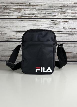 Сумка fila черного цвета / мужская спортивная сумка через плечо фила / барсетка fila5 фото