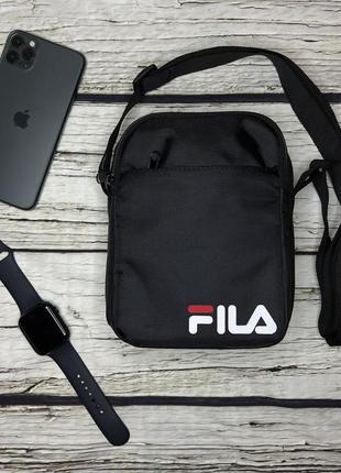 Сумка fila черного цвета / мужская спортивная сумка через плечо фила / барсетка fila3 фото