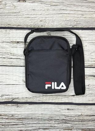 Сумка fila черного цвета / мужская спортивная сумка через плечо фила / барсетка fila1 фото