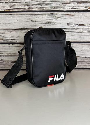 Барсетка fila/ чоловіча спортивна сумка через плече філа / сумка fila чорного кольору5 фото