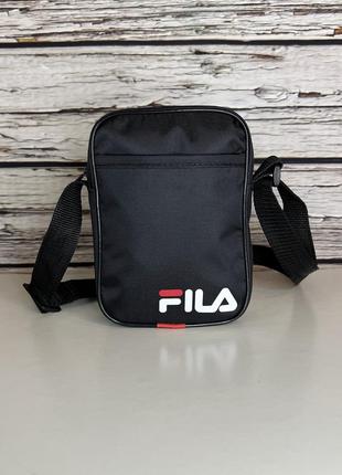 Барсетка fila/ чоловіча спортивна сумка через плече філа / сумка fila чорного кольору