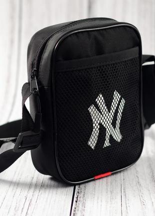 Сумка черная new york yankees / мужская спортивная сумка через плечо нью йорк / сумка new york yankees2 фото
