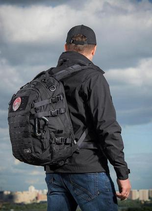M-tac рюкзак mission pack laser cut black, рюкзак штурмовий 25л, військовий рюкзак чорний, туристичний рюкзак5 фото