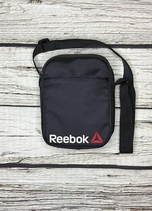 Сумка reebok черного цвета / мужская спортивная сумка через плечо рибок / барсетка reebok7 фото