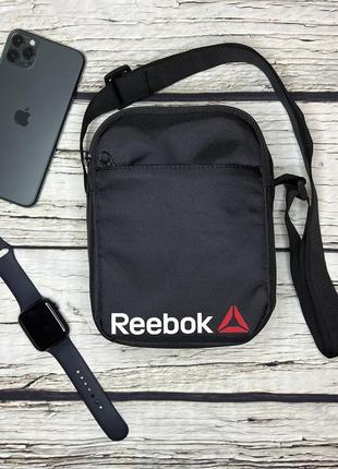 Сумка reebok черного цвета / мужская спортивная сумка через плечо рибок / барсетка reebok5 фото
