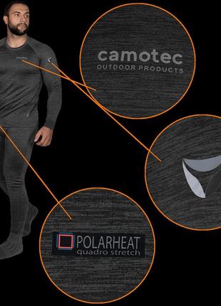 Термобелье camotec polarheat qs pro 2.0 серый меланж, тактическое термобелье, мужское термобелье военное5 фото