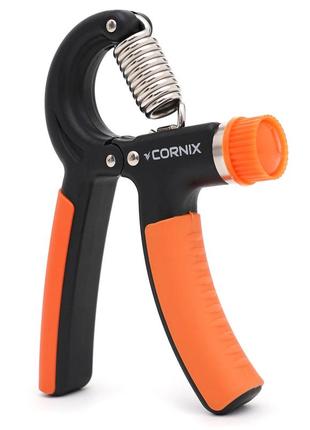 Еспандер кистьовий cornix 5-60 кг з регульованим навантаженням xr-0144 black/orange