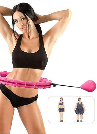 Комплект обруч для похудения hoola hoop massager розовый и пояс для похудения vulkan вулкан extra long (st)5 фото