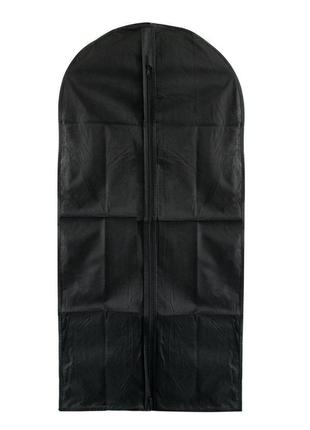 Чехол для одежды флизелиновый черный/прозрачный 94х44см, чехол для хранения вещей (чохол на одяг) (st)2 фото