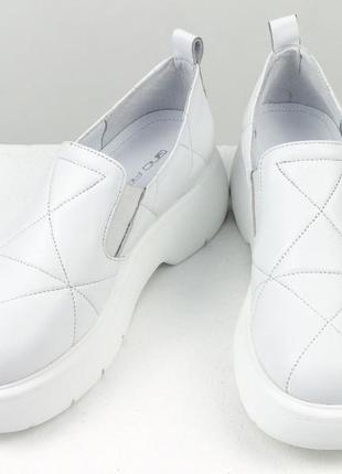 Круті туфлі із натуральної білої шкіри,36-416 фото