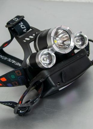 Налобний акумуляторний ліхтар bl-rj-3000 комплект 2 шт. світлодіодний лід ліхтарик на лоб (st)6 фото