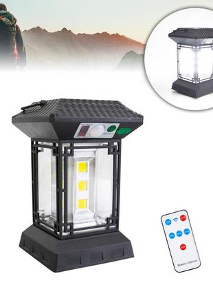 Кемпинговый фонарь на солнечной батарее solar powered lamp cl-t60 туристический фонарь с пультом (st)