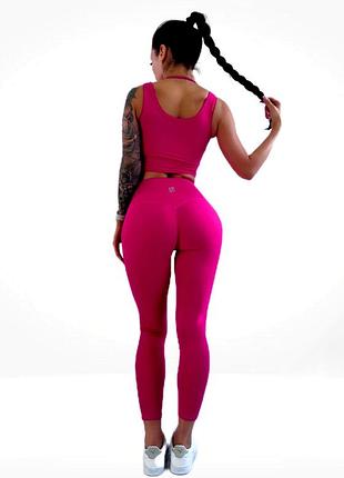 Костюм для фитнеса женский lilafit комплект лосины пуш ап и топ сиреневый s (lfs000100)
