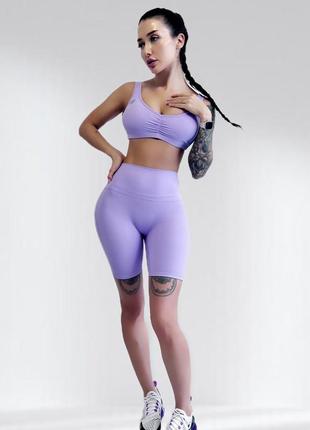 Костюм для фитнеса женский lilafit комплект шорты и топ ярко-лиловый l (lft000022)2 фото