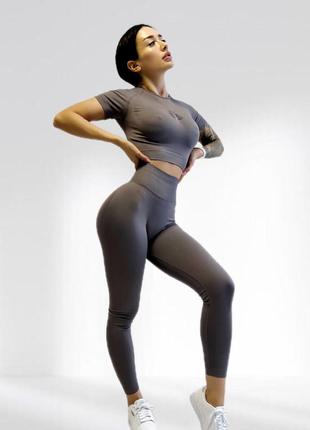 Костюм для фітнесу жіночий lilafit сірий s (lfs000092)