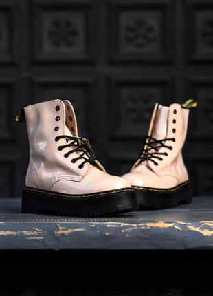 Ботинки dr. martens jadon patent beige черевики3 фото