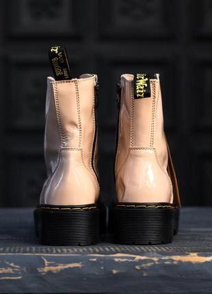 Ботинки dr. martens jadon patent beige черевики6 фото