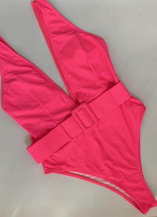 Злитий купальник неоновий