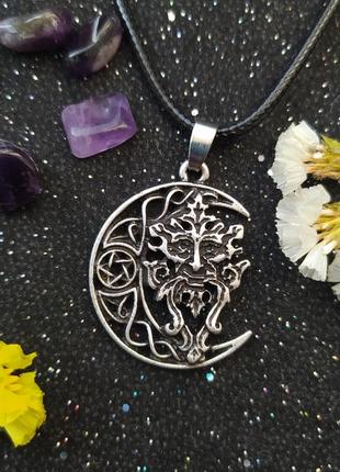 Амулет лесного бога кельтский орнамент пентакль для ведьмы  полумесяц викка wicca1 фото
