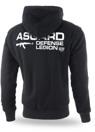 Мужская толстовка на меху черная dobermans aggressive asgard kz305abk худи на молнии с...