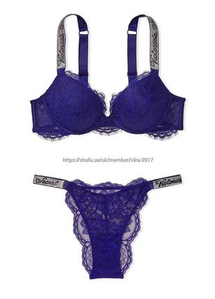 Комплект білизни пуш-ап зі стразами victoria's secret