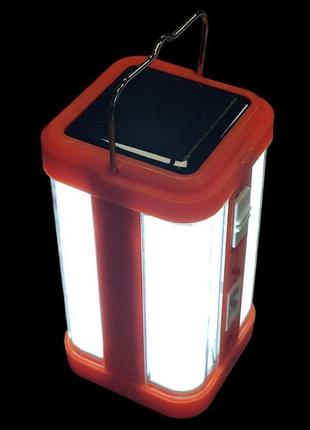 Акумуляторний ліхтар-лампа led ll-7108s із сонячною панеллю жовтогарячий5 фото
