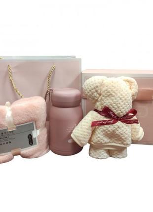 Набор подарочный simple life (игрушка, термокружка, полотенце) розовый