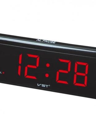 Електронний дротовий цифровий годинник vst 730 від мережі 220 червона підсвітка