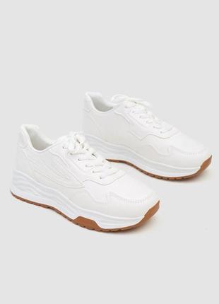 Кросівки жіночі екошкіра, колір білий, 243r186-1613 фото