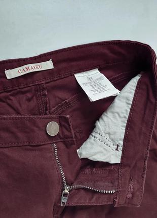 Жіночі бордові драпані  джинси скіни на блискавці і гудзику від бренду camaieu2 фото