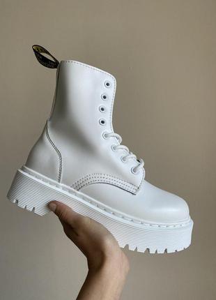 Ботинки dr. martens jadon white fur черевики