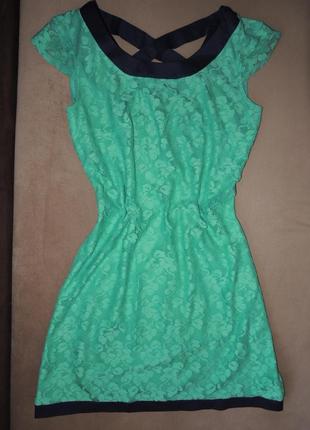 Сукня Сарафан зелений (бірюзовий) з красивою спинкою, s-m (42-44)
